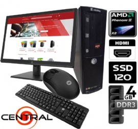 MICRO COMPUTADOR AMD PHENON 4GB RAM SSD120 MONITOR 19 TECLADO E MOUSE