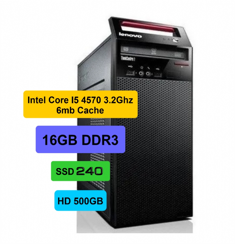 CPU DESKSERVER Intel Core i5 4 Gerao - 16Gb Ram - Ssd240Gb - HD 500